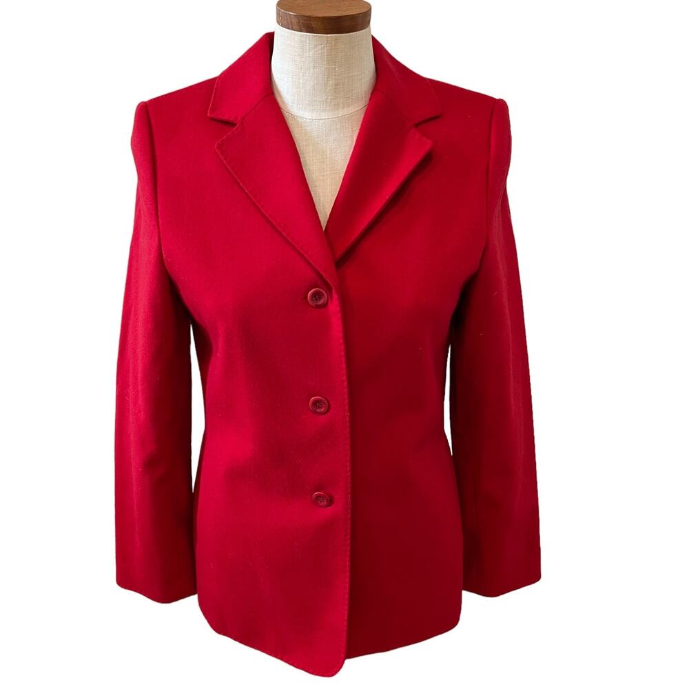 Valerie Stevens Wool and Cashmere blend blazer Cherry Red 4